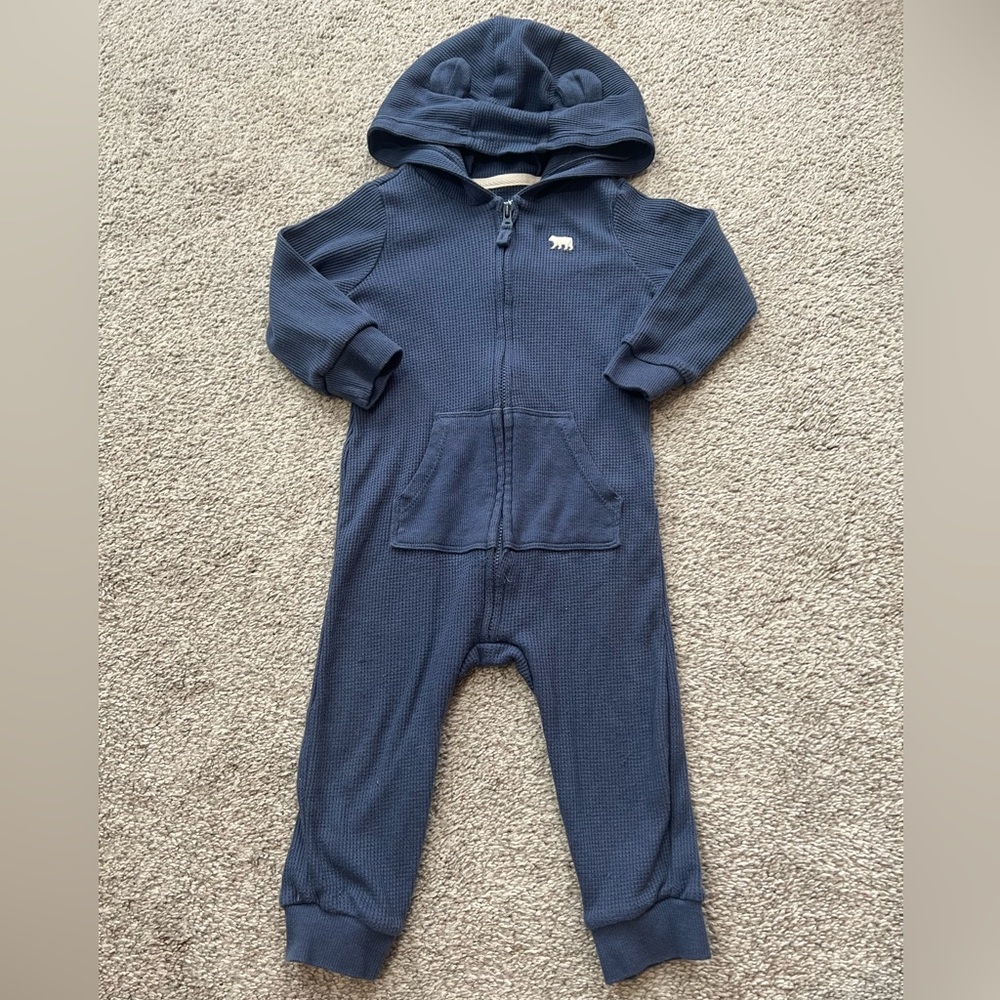 Carter's Baby Boy Waffle Knit Hooded One Piece - 12M